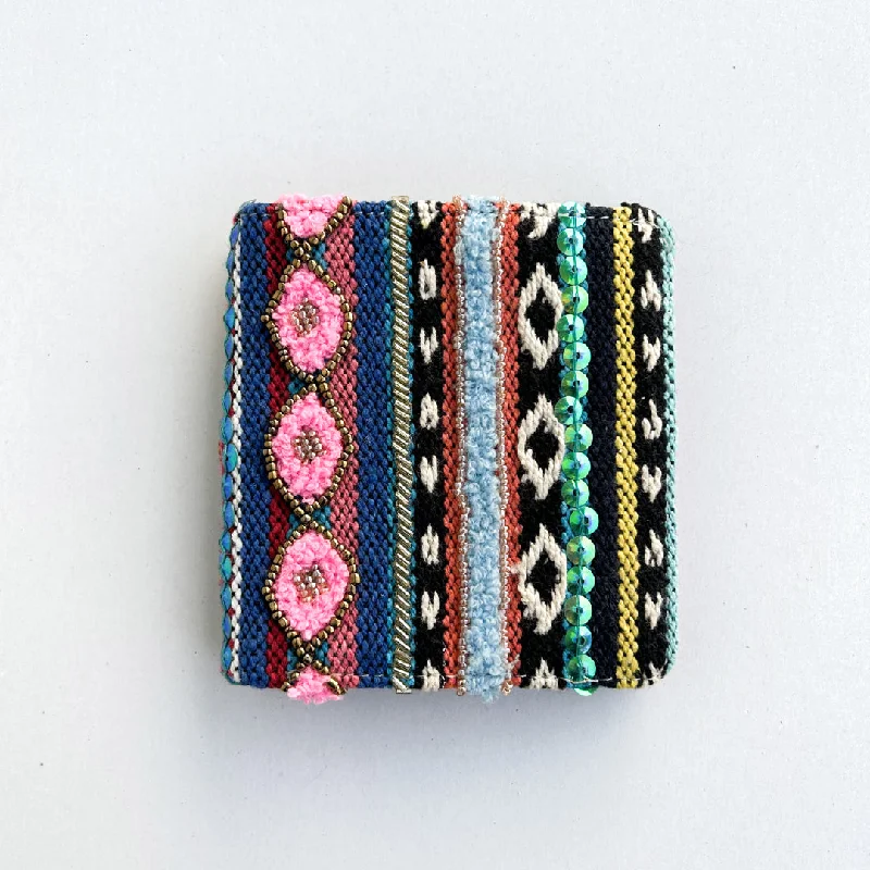 Lightweight money clips for travel Laser-Cut Metal Passport Covers & Wallets with Geometric Designs for Tech-SavvyMULTI BOHO SNAP BUTTON WALLET