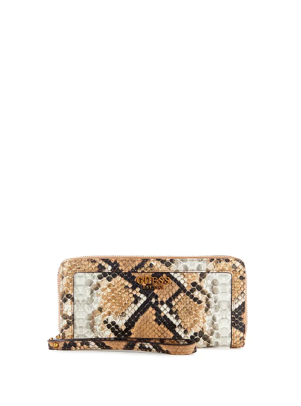 Stainless steel money clips for durability Beaded Passport Covers & Wallets with Bohemian Vibe for Festival GoersNatural Python Abey Large Wallet