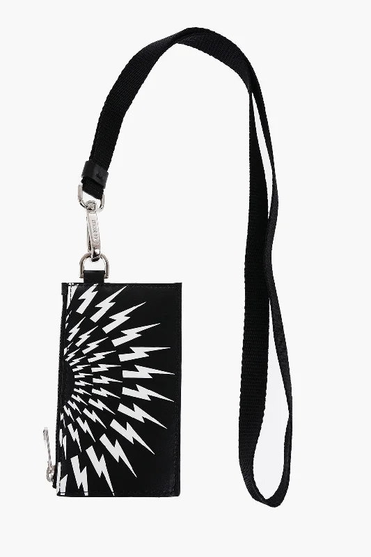 Money clips with built-in bottle openers Vegan Leather Passport Covers & Wallets for Environmentally Conscious PeopleNeil Barrett Leather Fair-Isle Thunderbolt Neck Card Holder