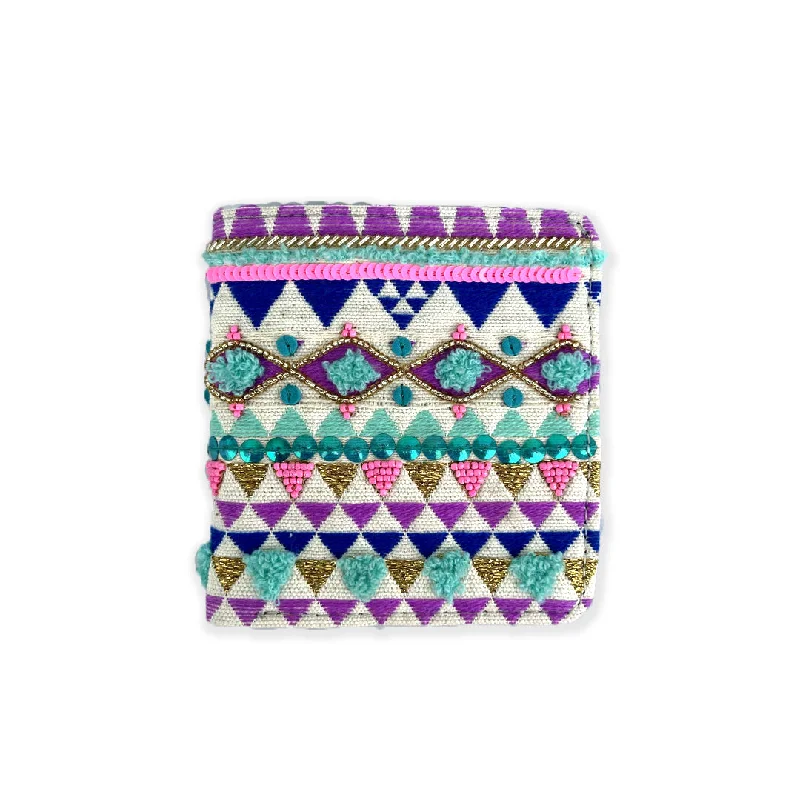 Custom money clips for corporate gifts Animal-Print Passport Covers & Wallets for Trendy FashionistasNEO TRIANGLES SNAP BUTTON WALLET