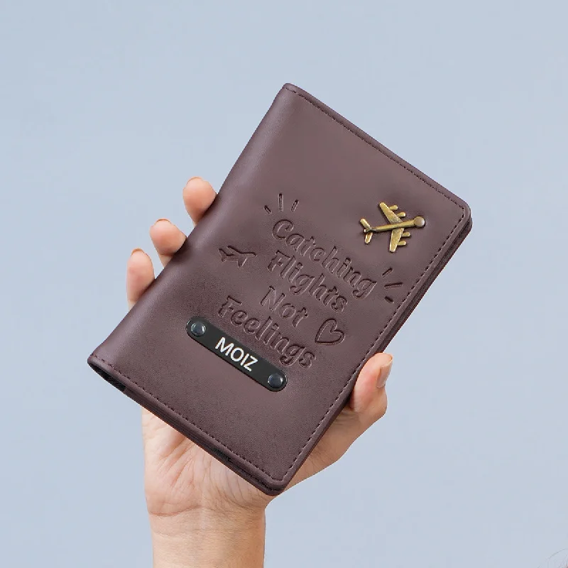 Top-rated money clips for everyday use Embroidered Silk Passport Covers & Wallets with Gold Thread for Special OccasionsPassport Cover - Catching Flights Not Feelings