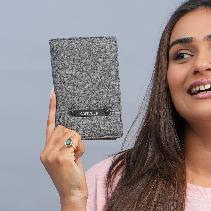 Luxury leather money clips with card slots RFID-Blocking Passport Covers & Wallets in Sleek Black for Business TripsPassport Cover - Khadi Grey Luxury leather money clips with card slots RFID-Blocking Passport Covers & Wallets in Sleek Black for Business TripsPassport Cover - Khadi Grey