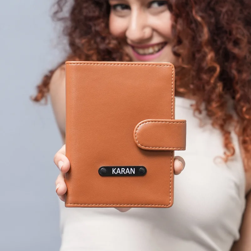 Money clips for holding large amounts of cash Silver-Plated Passport Covers & Wallets with Gemstone Accents for Elegant WomenPassport Wallet - Burnt Caramel
