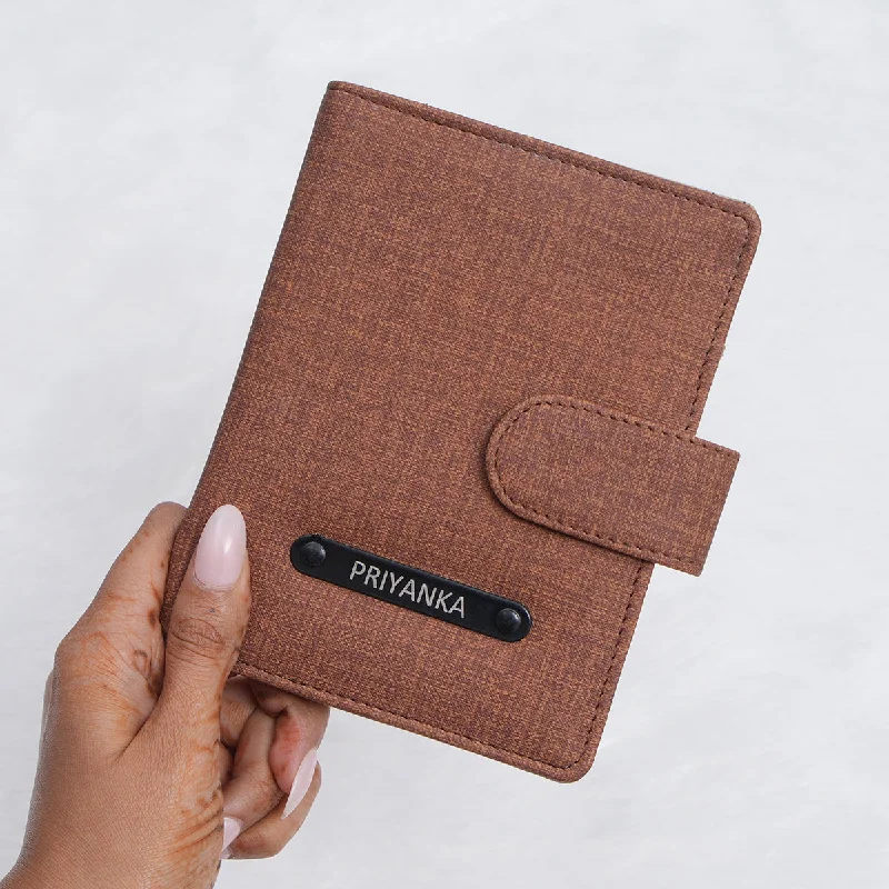 Slim money clips for minimalist wallets Beaded Passport Covers & Wallets with Bohemian Vibe for Festival GoersPassport Wallet - Khadi Brown