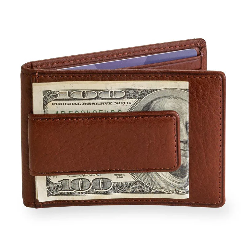 Money clips for women with sleek designs Embroidered Silk Passport Covers & Wallets with Gold Thread for Special OccasionsPrivacy BiFold Money Clip Wallet