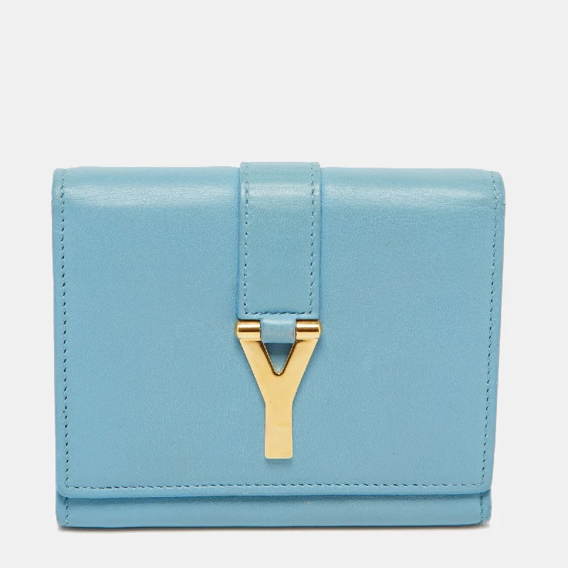 Eco-friendly money clips made from sustainable materials Animal-Print Passport Covers & Wallets for Trendy FashionistasSaint Laurent Blue Leather Chyc Compact Wallet Eco-friendly money clips made from sustainable materials Animal-Print Passport Covers & Wallets for Trendy FashionistasSaint Laurent Blue Leather Chyc Compact Wallet