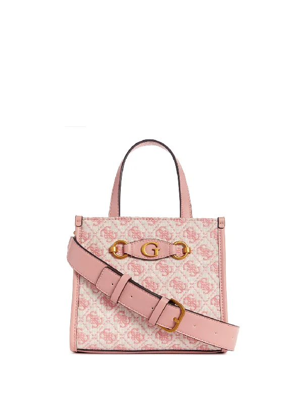 Money clips for women with sleek designs Embroidered Silk Passport Covers & Wallets with Gold Thread for Special OccasionsSalmon Logo Izzy Mini Tote Bag