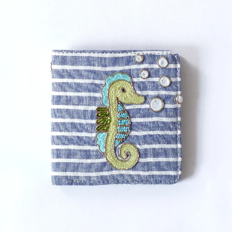 Money clips with built-in bottle openers Glittery Sequined Passport Covers & Wallets for Party LoversSeahorse - Snap button Wallet (Embroidered ) Money clips with built-in bottle openers Glittery Sequined Passport Covers & Wallets for Party LoversSeahorse - Snap button Wallet (Embroidered )