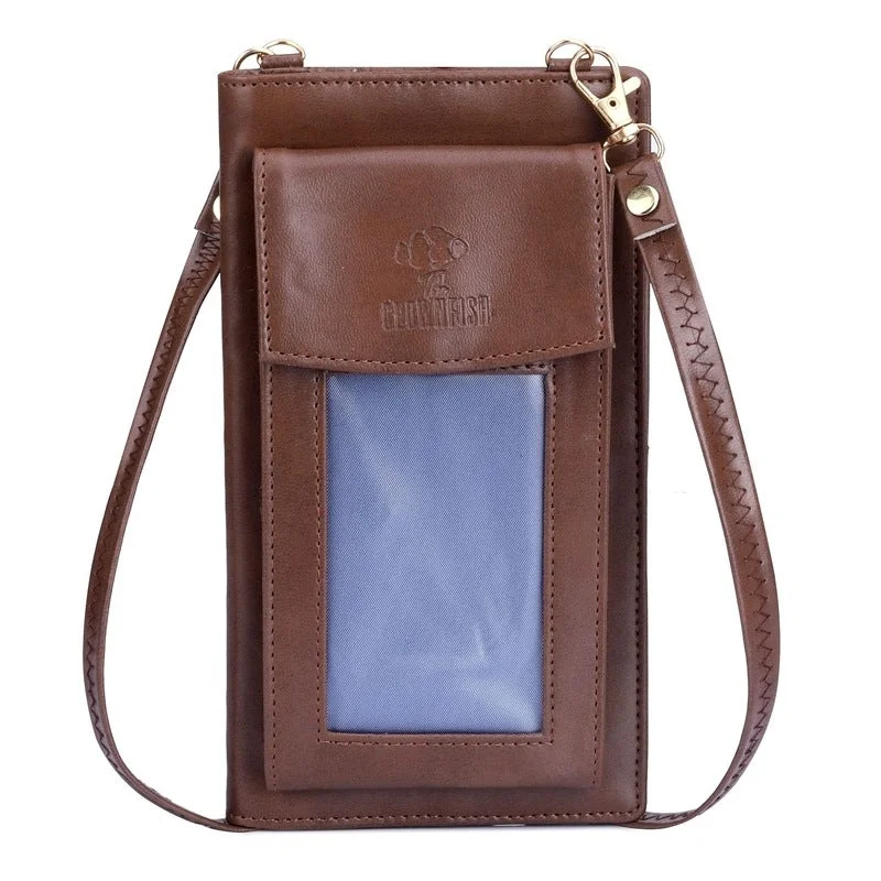 Vintage-style money clips for collectors Laser-Cut Metal Passport Covers & Wallets with Geometric Designs for Tech-SavvyTHE CLOWNFISH Winslet Ladies Wallet Womens Sling Bag with Transparent Front Mobile Pocket (Chocolate)