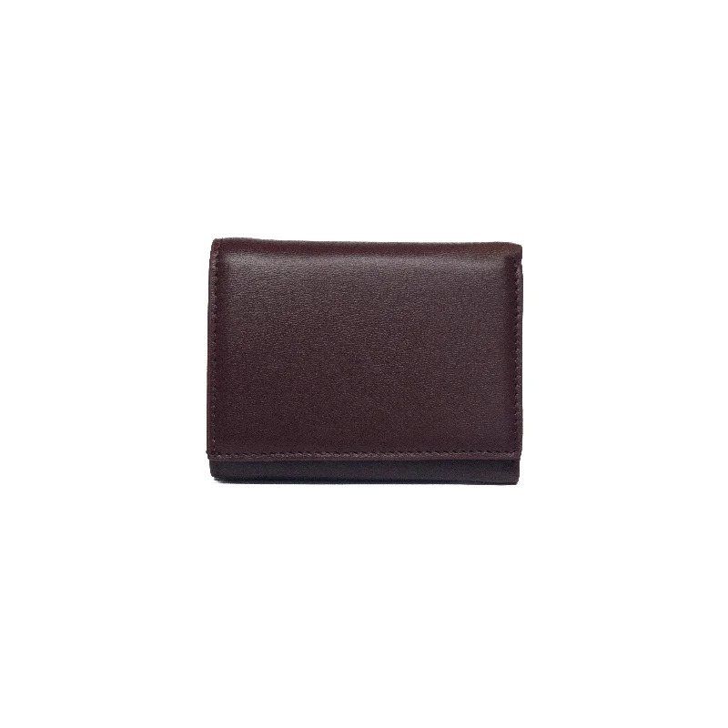 Money clips with magnetic closure Leather Passport Covers & Wallets with Handmade Stitching for Luxury TravelersTrifold Wallet - Plum