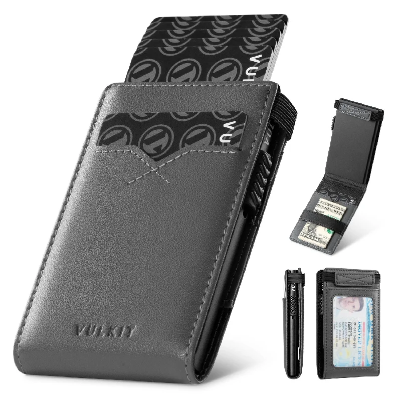 Slim money clips for minimalist wallets Laser-Cut Metal Passport Covers & Wallets with Geometric Designs for Tech-SavvyVC316- Elastic Band Closure, Back ID Window Card Holder