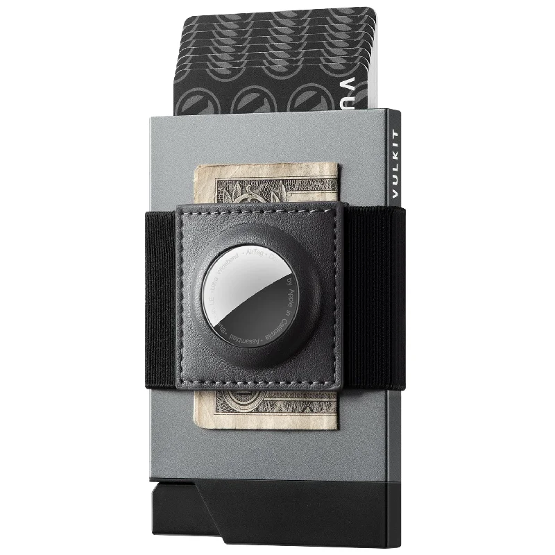Vintage-style money clips for collectors Vegan Leather Passport Covers & Wallets for Environmentally Conscious PeopleVC408- With/Without AirTag Holder, Mens Wallet Card Holder With Money Band