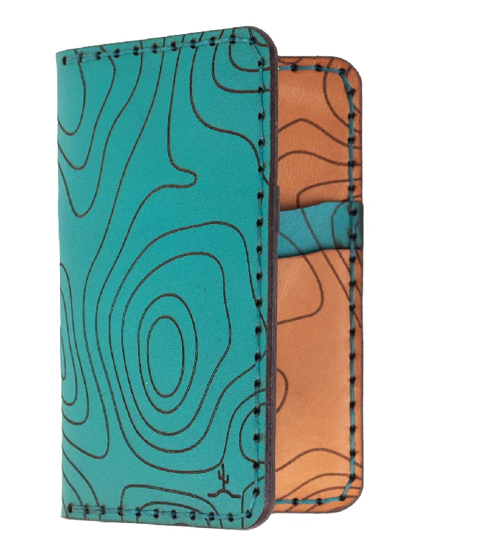 Custom money clips for corporate gifts RFID-Blocking Passport Covers & Wallets in Sleek Black for Business TripsVertical Wallet - Topo Sand & Sea