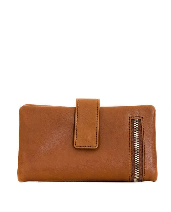 Eco-friendly money clips made from sustainable materials Monogrammed Leather Passport Covers & Wallets as Personalized GiftsZemp Carlene 15 CC Wallet | Toffee Tan