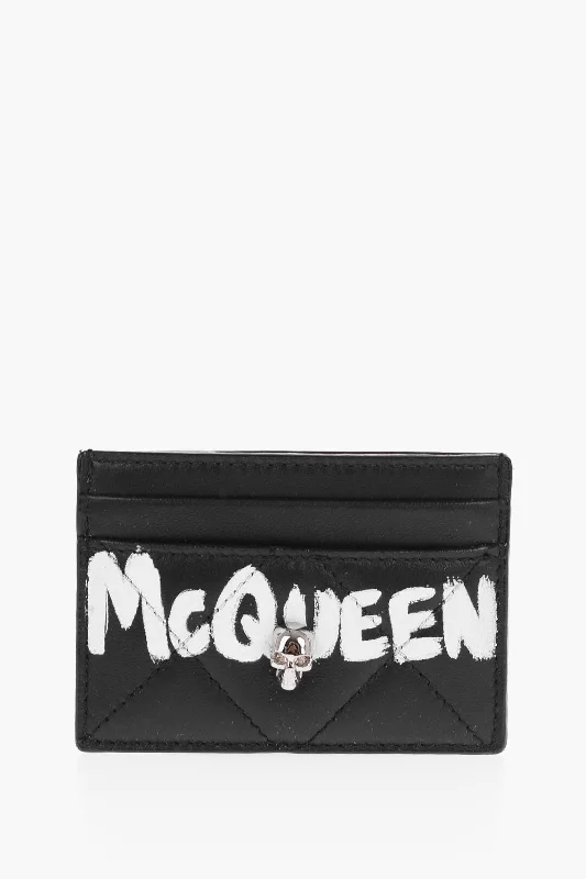 Eco-friendly money clips made from sustainable materials Alexander Mcqueen Quilted Leather Card Holder With Printed Logo Eco-friendly money clips made from sustainable materials Alexander Mcqueen Quilted Leather Card Holder With Printed Logo