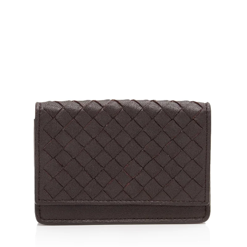 Personalized engraved money clips for men Bottega Veneta Intrecciato Nappa Card Holder