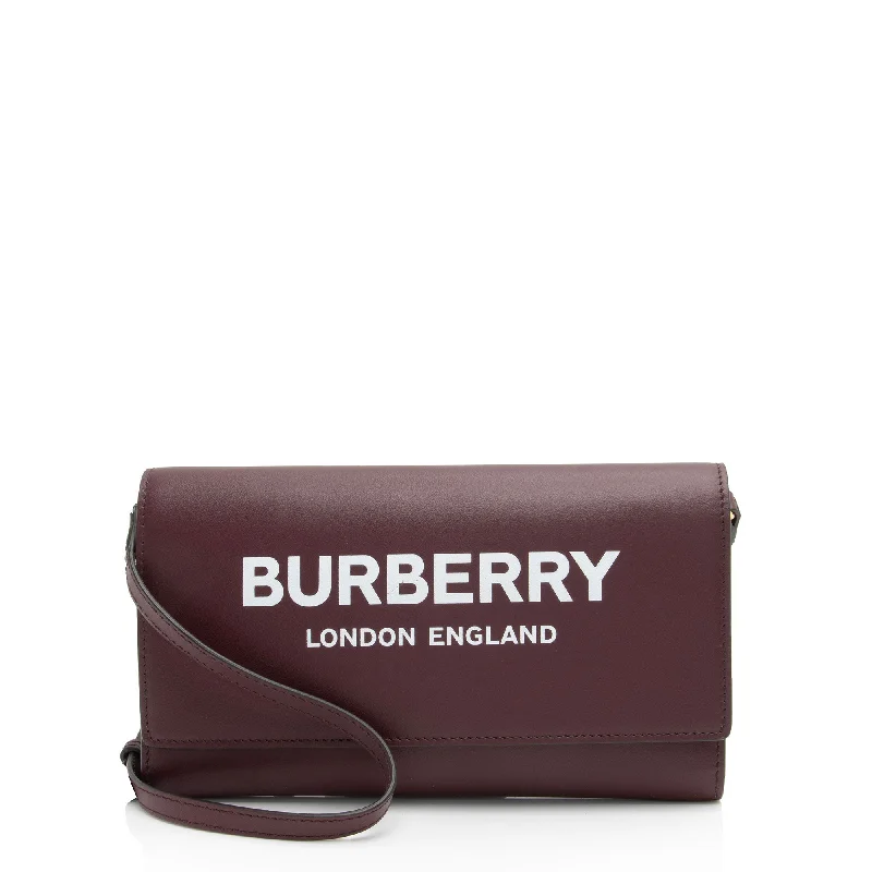Money clips for women with sleek designs Burberry Leather Hazelmere Wallet on Strap