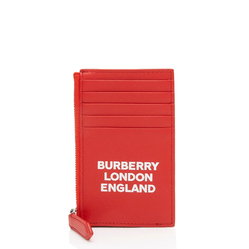 Elegant money clips for weddings Burberry Leather Logo Alwyn Zip Card Case