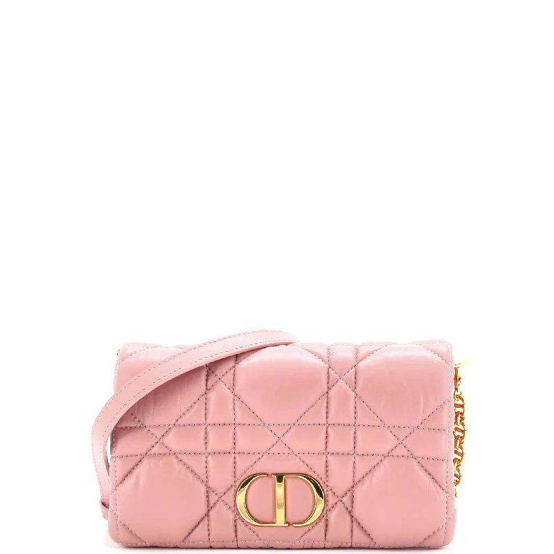 Elegant money clips for weddings Caro Flap Pouch with Chain Macrocannage Quilt Calfskin Mini