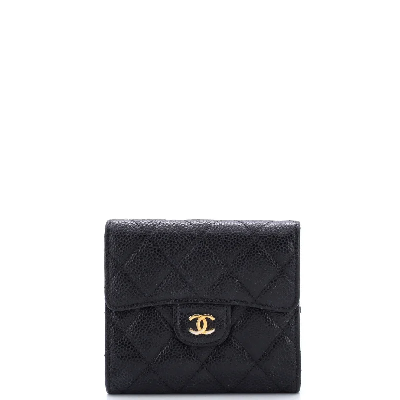 Money clips with RFID protection CC Compact Classic Flap Wallet Quilted Caviar