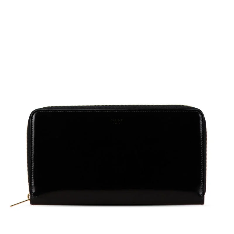 Money clips with built-in bottle openers Celine Leather Logo Zip-Around Wallet
