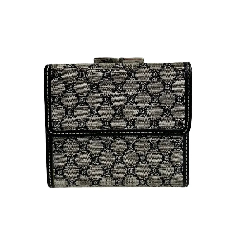 Elegant money clips for weddings Celine Macadam Blazon Canvas Leather Wallet