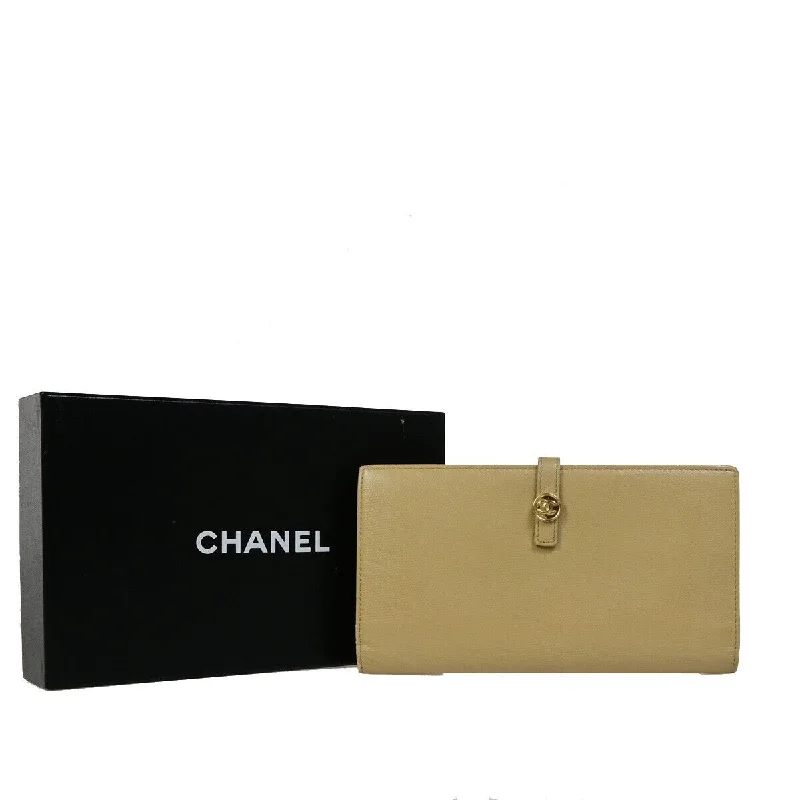 Personalized engraved money clips for men Chanel Coco Button  Leather Wallet  (Pre-Owned)