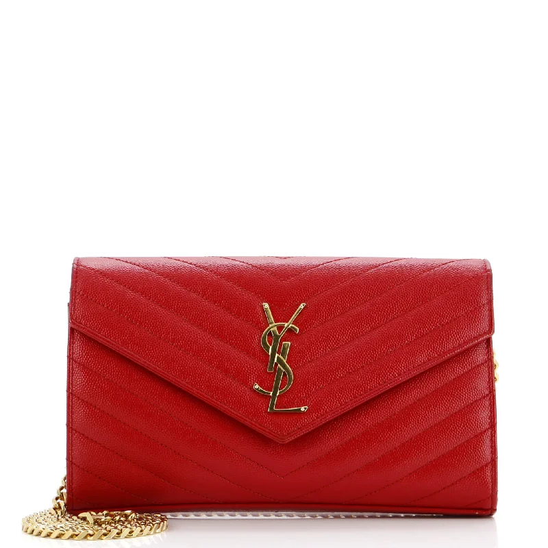 Best money clips for cash and cards Classic Monogram Wallet on Chain Matelasse Chevron Leather Medium
