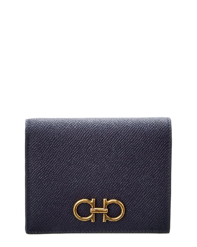 Lightweight money clips for travel Ferragamo Gancini Leather Compact French Wallet