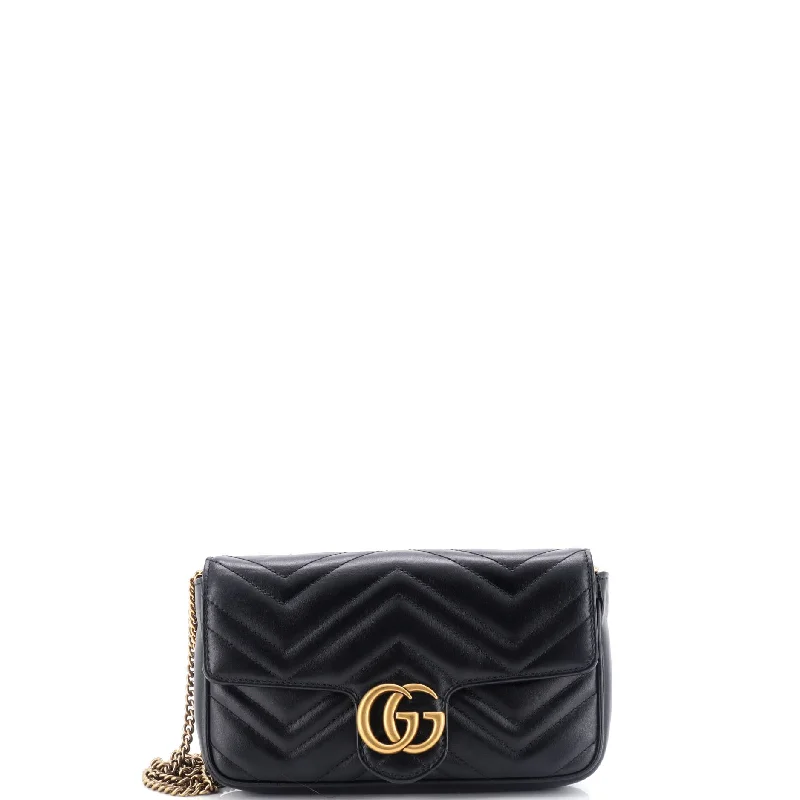 Eco-friendly money clips made from sustainable materials GG Marmont Wallet on Chain Matelasse Leather Mini
