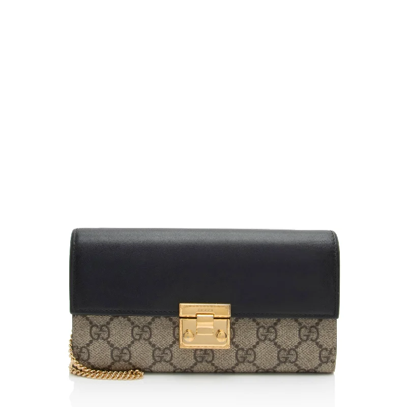 Custom money clips for corporate gifts Gucci GG Supreme Calfskin Padlock Chain Wallet Custom money clips for corporate gifts Gucci GG Supreme Calfskin Padlock Chain Wallet