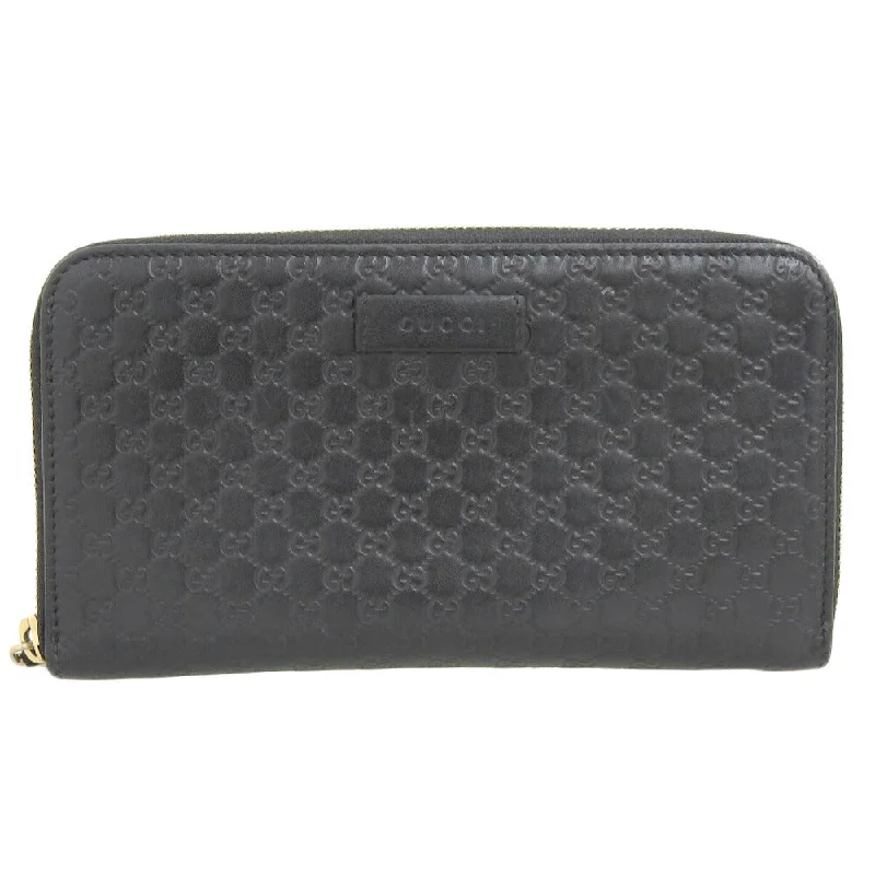 Custom money clips for corporate gifts Gucci Leather Zip-Around Wallet Black