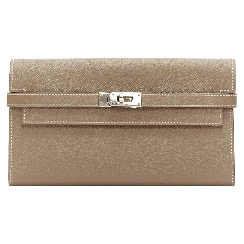 Money clips with magnetic closure Hermes Kelly Longue Togo Leather Silver Turnlock Flap Long Wallet Money clips with magnetic closure Hermes Kelly Longue Togo Leather Silver Turnlock Flap Long Wallet