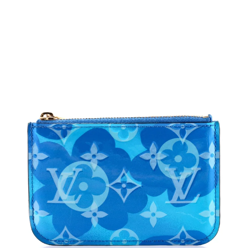 Slim money clips for minimalist wallets Key Pouch NM Limited Edition Valentine Floral Monogram Vernis