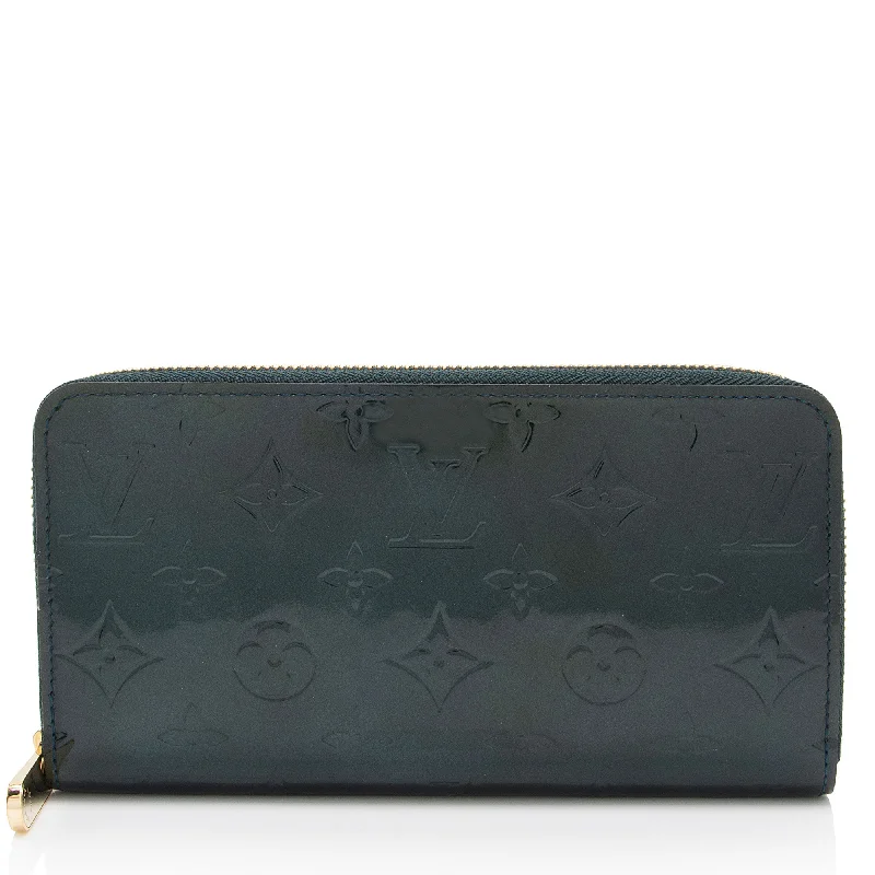 Luxury leather money clips with card slots Louis Vuitton Monogram Vernis Zippy Wallet