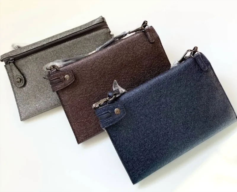 Best money clips for cash and cards Metallic Clutch/cb In Navy Blue