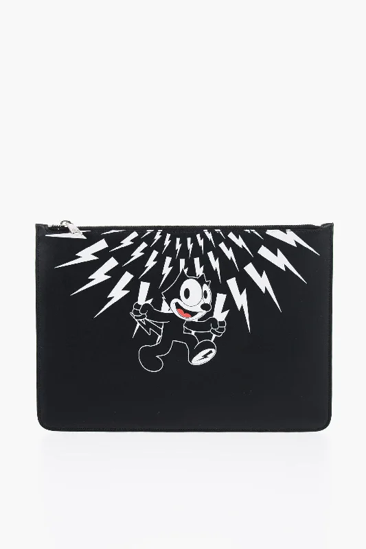 Money clips with built-in bottle openers Neil Barrett Felix The Cat' Leather Pouch With Contrast Print Money clips with built-in bottle openers Neil Barrett Felix The Cat' Leather Pouch With Contrast Print