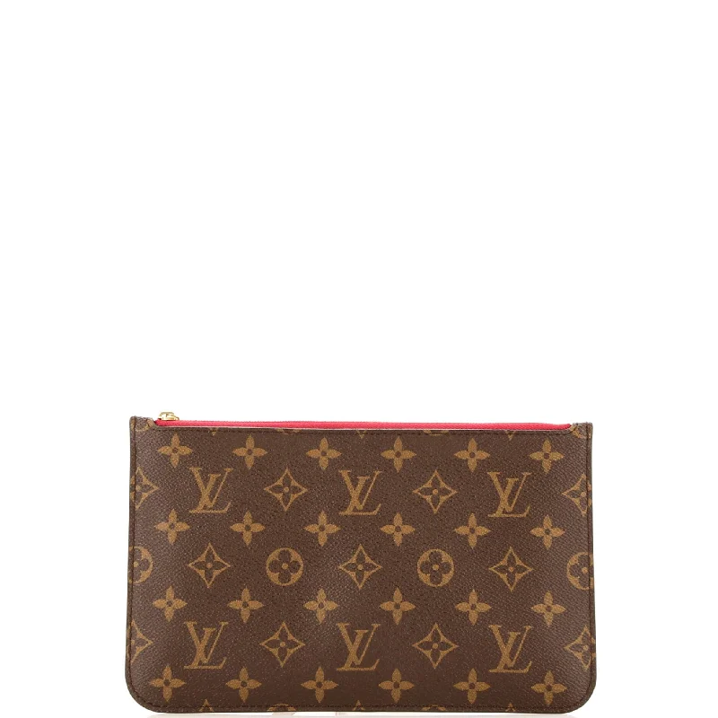 Luxury leather money clips with card slots Neverfull Pochette Monogram Canvas Large