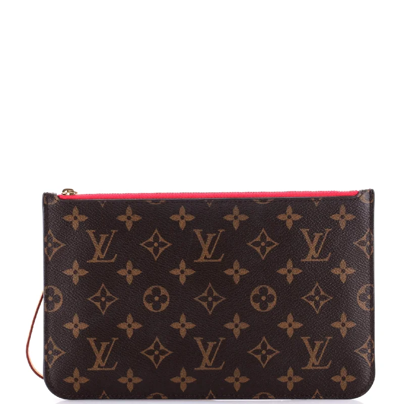 Luxury leather money clips with card slots Neverfull Pochette Monogram Canvas Large