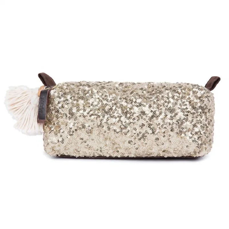 Vintage-style money clips for collectors Sequin Make-Up Bag In Gold