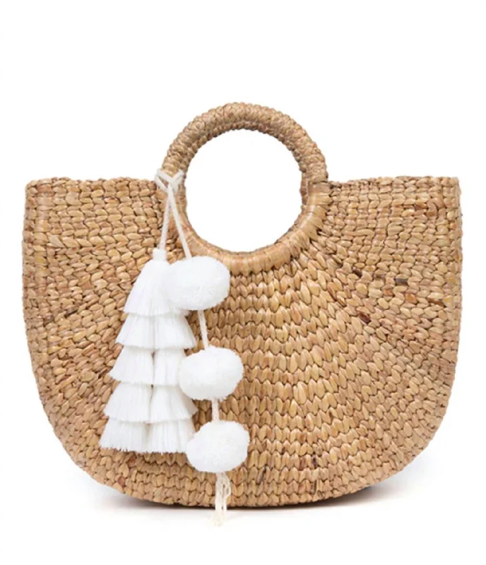 Top-rated money clips for everyday use Straw Basket Bag With Tassel Pom Pom Charm In Tan Top-rated money clips for everyday use Straw Basket Bag With Tassel Pom Pom Charm In Tan