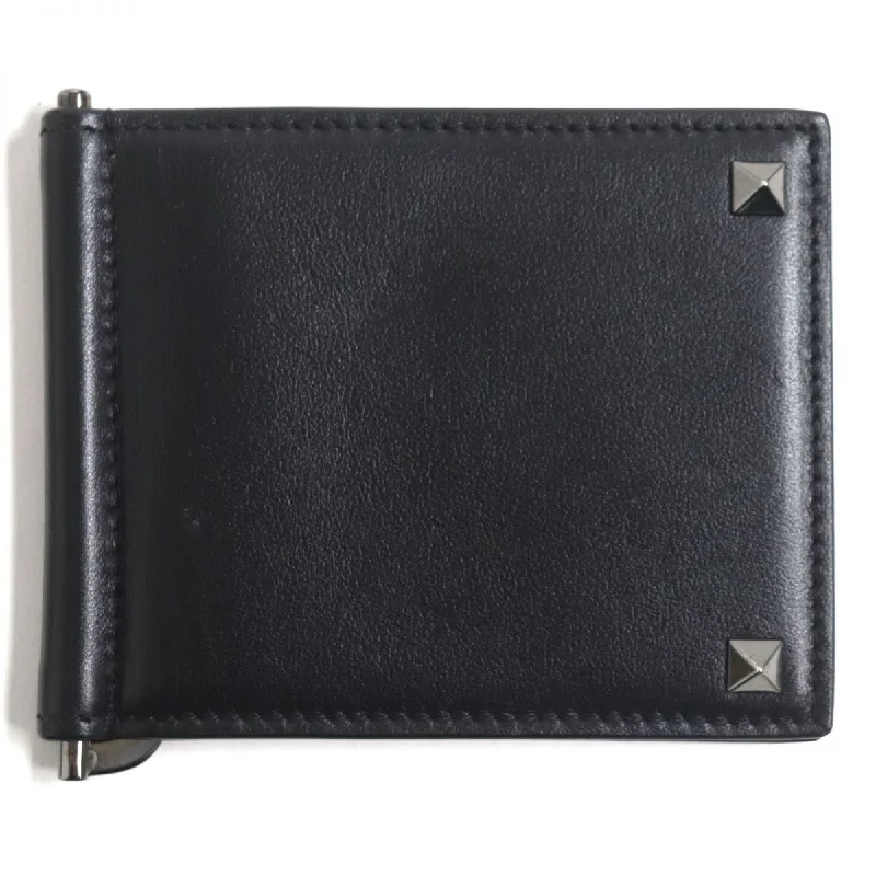 How to clean and maintain metal money clips Valentino Rockstud Spike Leather Wallet
