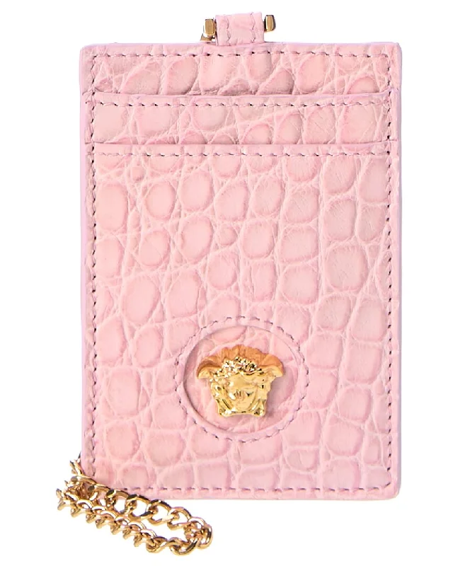 Top-rated money clips for everyday use Versace La Medusa Croc-Embossed Leather Card Holder On Chain Top-rated money clips for everyday use Versace La Medusa Croc-Embossed Leather Card Holder On Chain