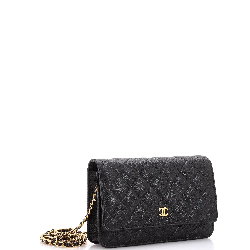 Money clips with RFID protection Wallet on Chain Quilted Caviar