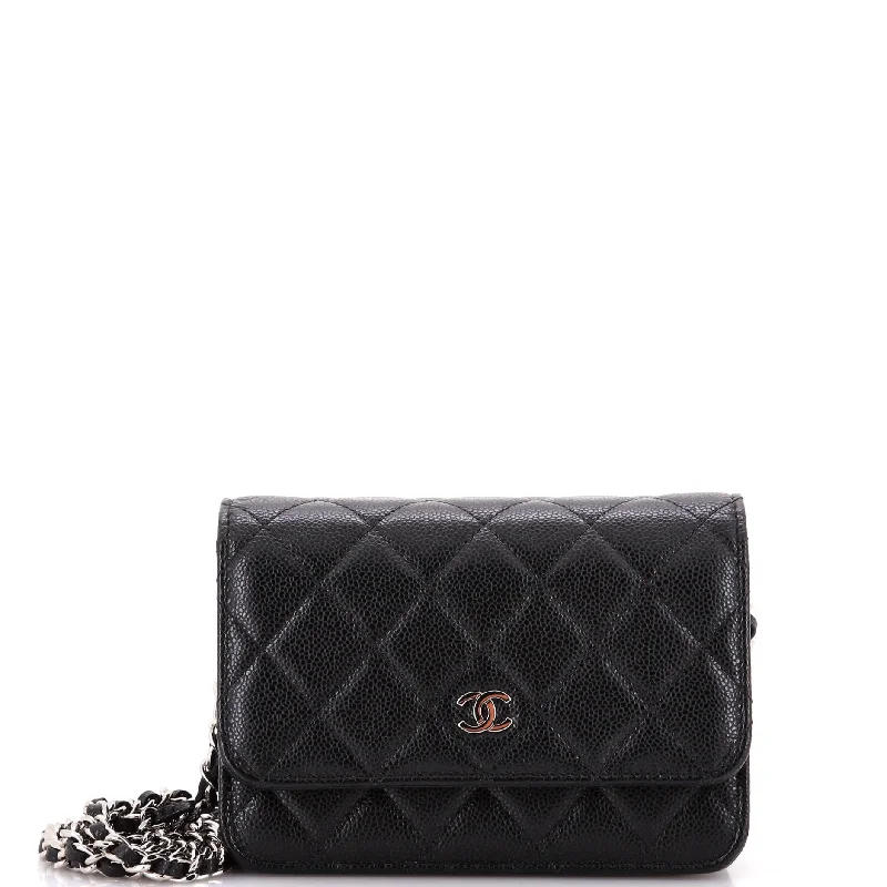 Best money clips for cash and cards Wallet on Chain Quilted Caviar Mini