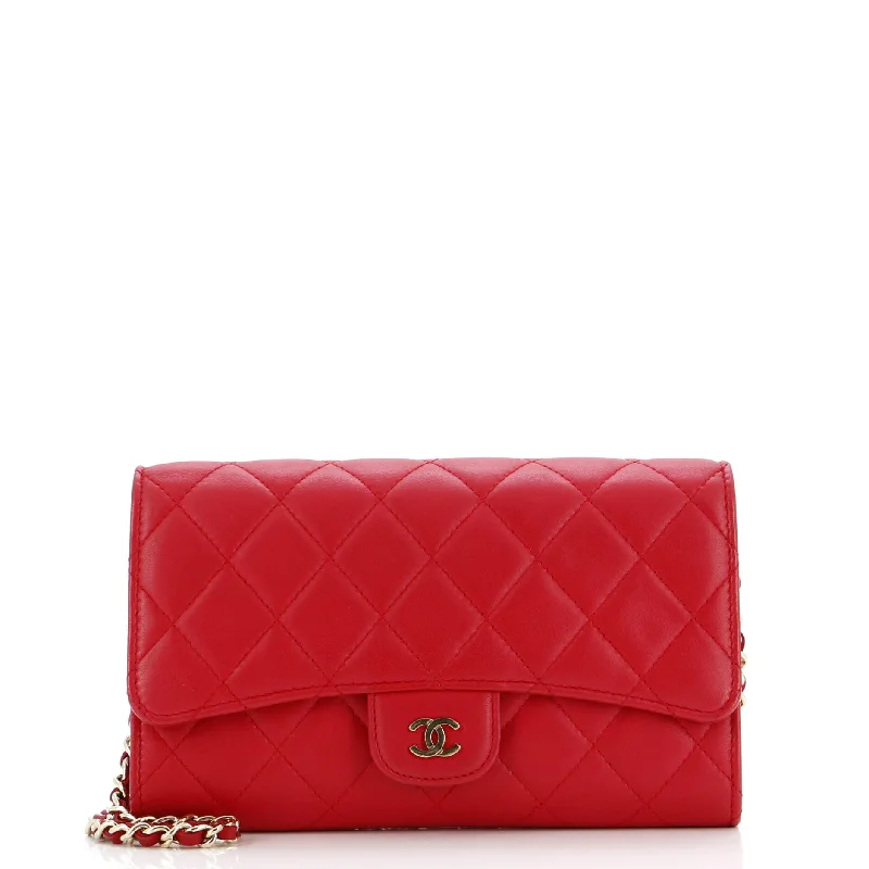 Luxury leather money clips with card slots Wallet on Short Chain Quilted Lambskin